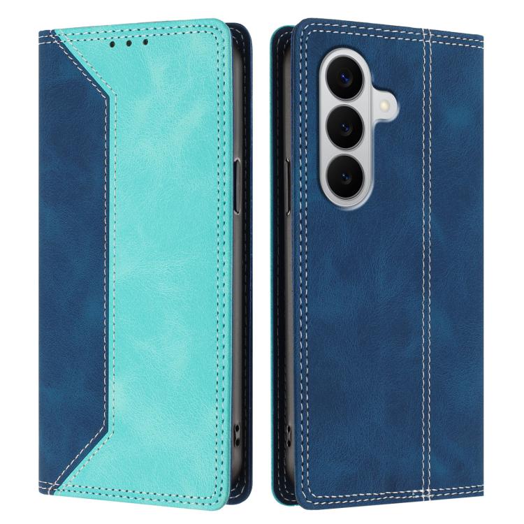 For Galaxy A27 5G Skin Feel Two-tone RFID Blocking Vegan Leather Phone Case