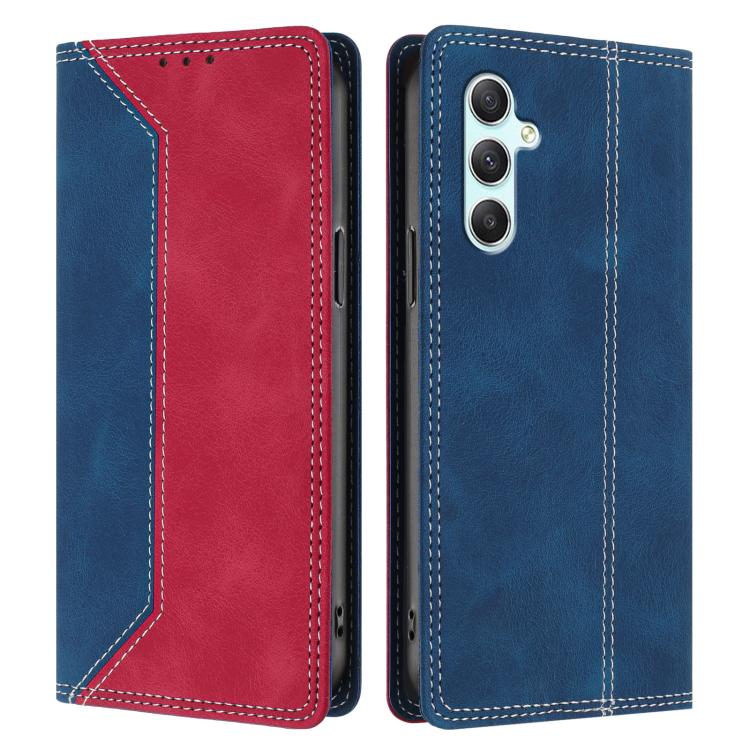 For Galaxy A34 5G Skin Feel Two-tone RFID Blocking Vegan Leather Phone Case