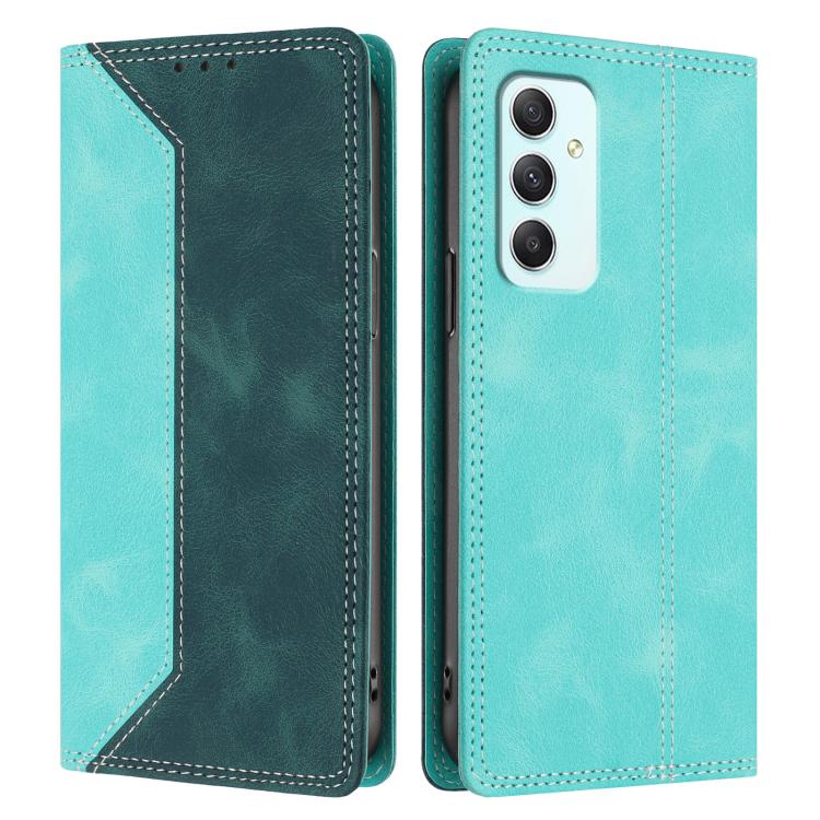 For Galaxy A35 5G Skin Feel Two-tone RFID Blocking Vegan Leather Phone Case