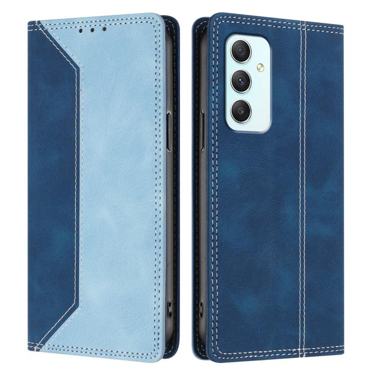 For Galaxy A35 5G Skin Feel Two-tone RFID Blocking Vegan Leather Phone Case