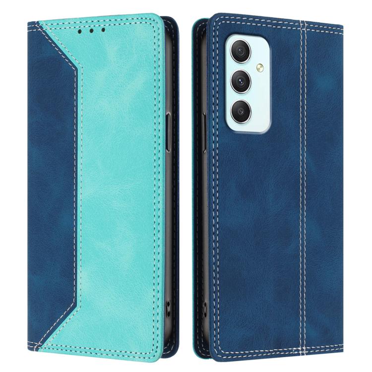 For Galaxy A35 5G Skin Feel Two-tone RFID Blocking Vegan Leather Phone Case