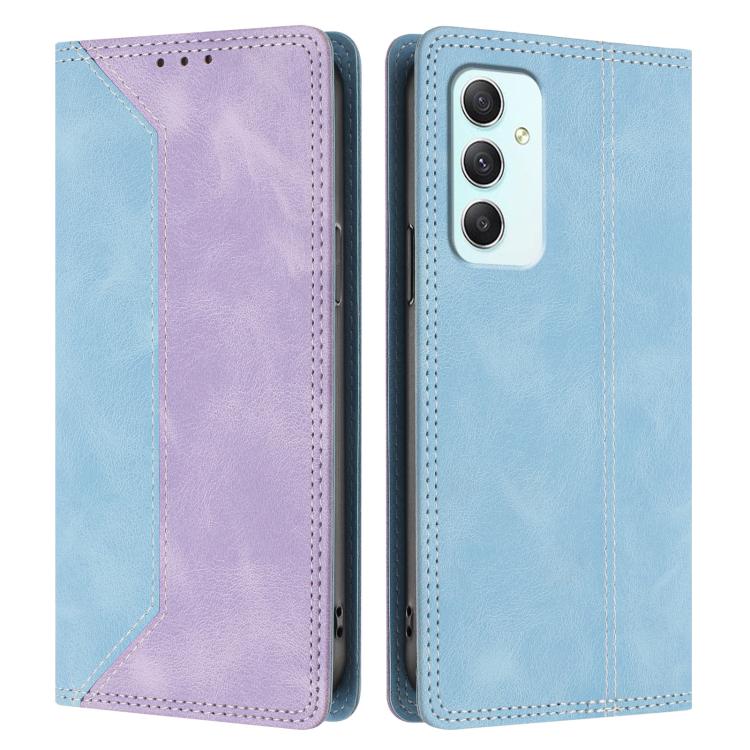 For Galaxy A35 5G Skin Feel Two-tone RFID Blocking Vegan Leather Phone Case