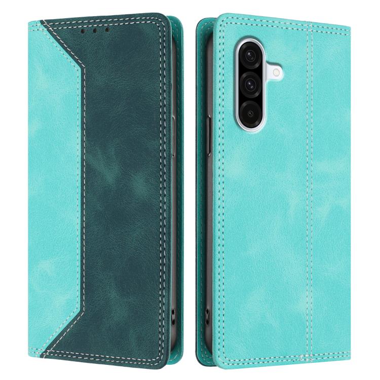 For Galaxy A36 5G Skin Feel Two-tone RFID Blocking Vegan Leather Phone Case
