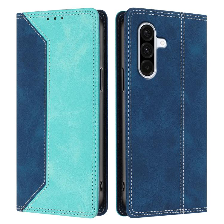 For Galaxy A36 5G Skin Feel Two-tone RFID Blocking Vegan Leather Phone Case