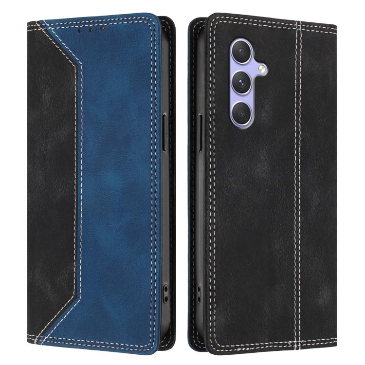 For Galaxy A54 5G Skin Feel Two-tone RFID Blocking Vegan Leather Phone Case