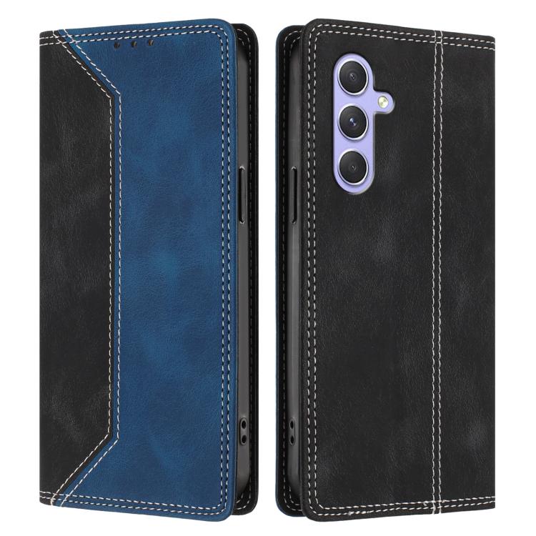 For Galaxy A55 5G Skin Feel Two-tone RFID Blocking Vegan Leather Phone Case