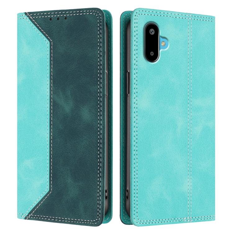 For Galaxy F06 / M06 5G Skin Feel Two-tone RFID Blocking Vegan Leather Phone Case