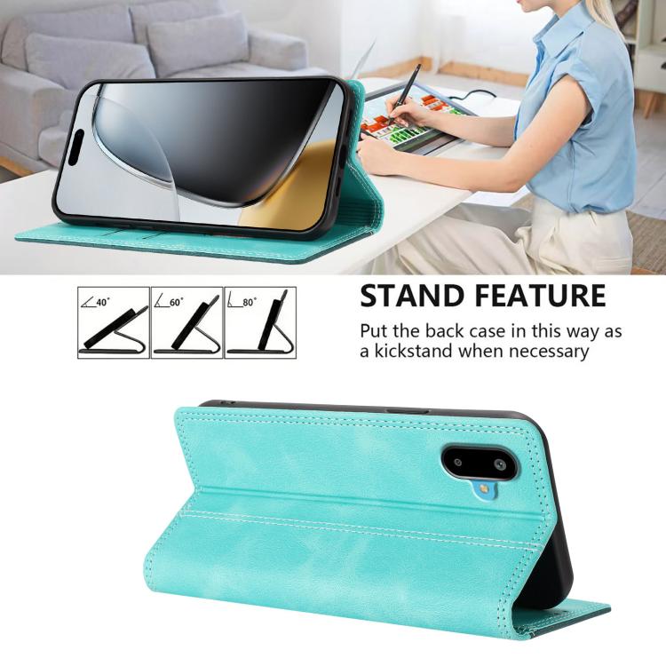 For Galaxy F06 / M06 5G Skin Feel Two-tone RFID Blocking Vegan Leather Phone Case