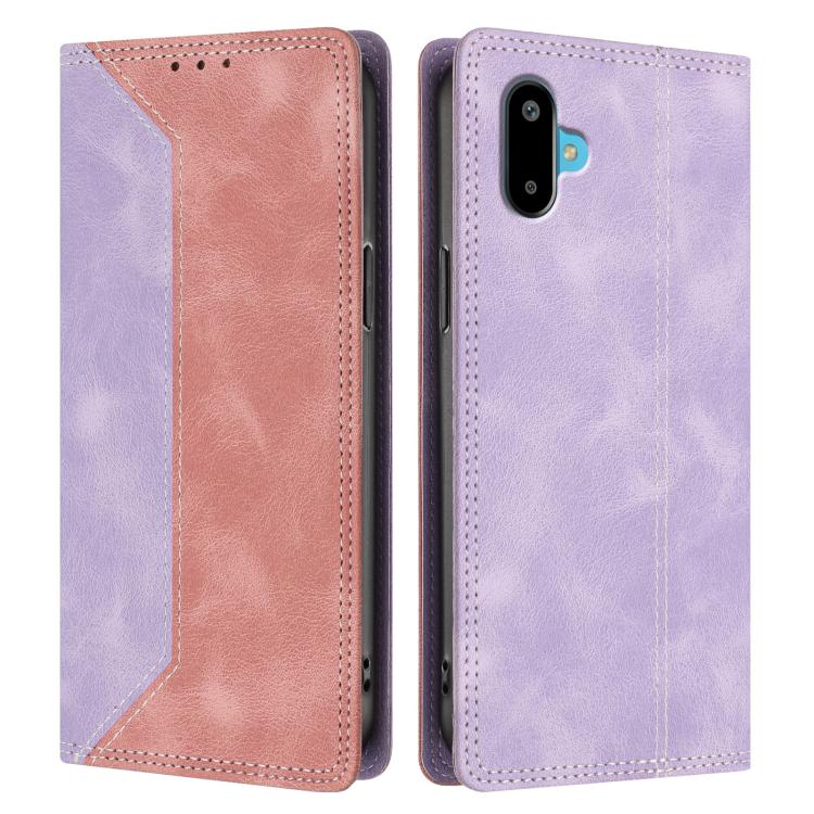 For Galaxy F06 / M06 5G Skin Feel Two-tone RFID Blocking Vegan Leather Phone Case