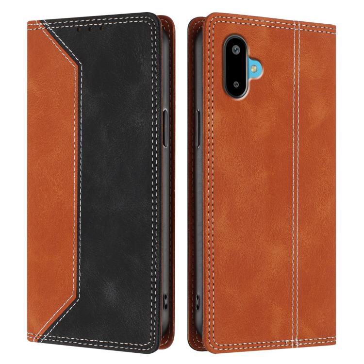For Galaxy F06 / M06 5G Skin Feel Two-tone RFID Blocking Vegan Leather Phone Case