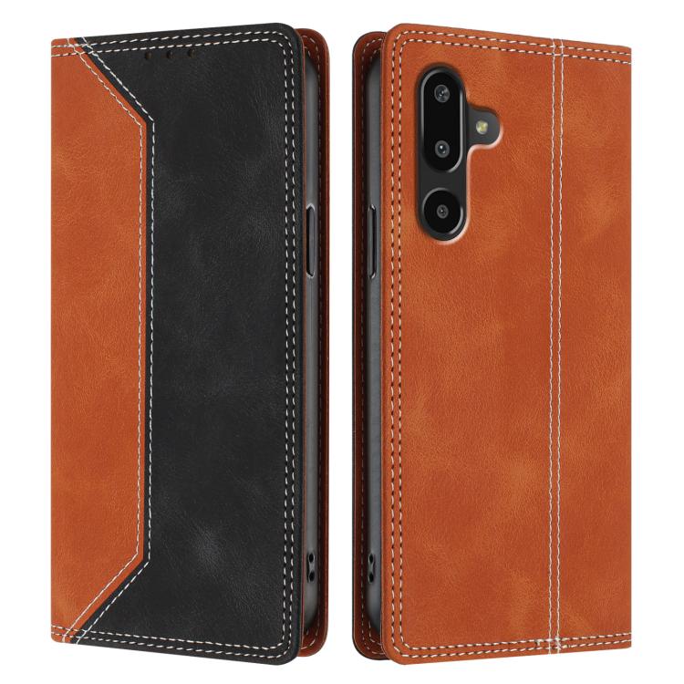 For Galaxy F16 / M16 5G Skin Feel Two-tone RFID Blocking Vegan Leather Phone Case