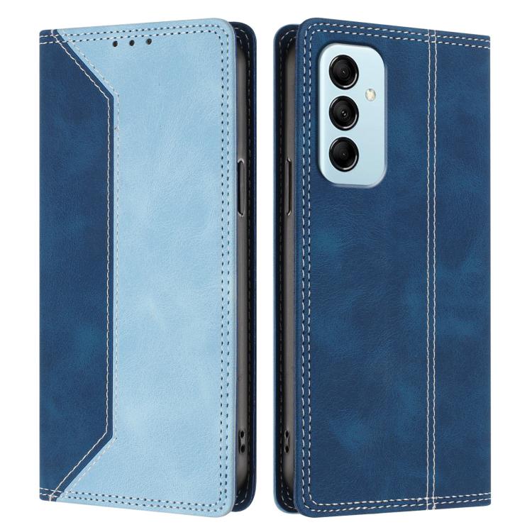 For Galaxy M14 5G Skin Feel Two-tone RFID Blocking Vegan Leather Phone Case