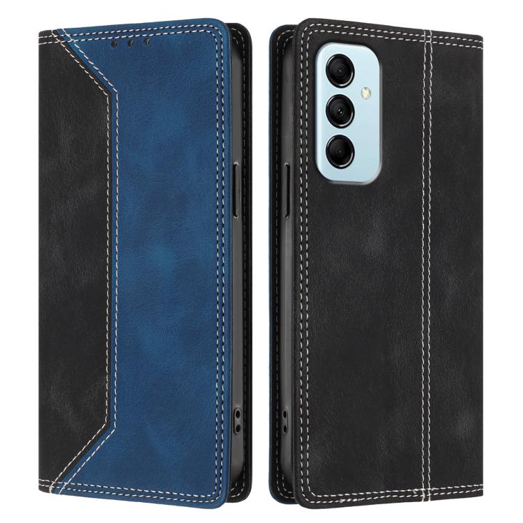 For Galaxy M14 5G Skin Feel Two-tone RFID Blocking Vegan Leather Phone Case