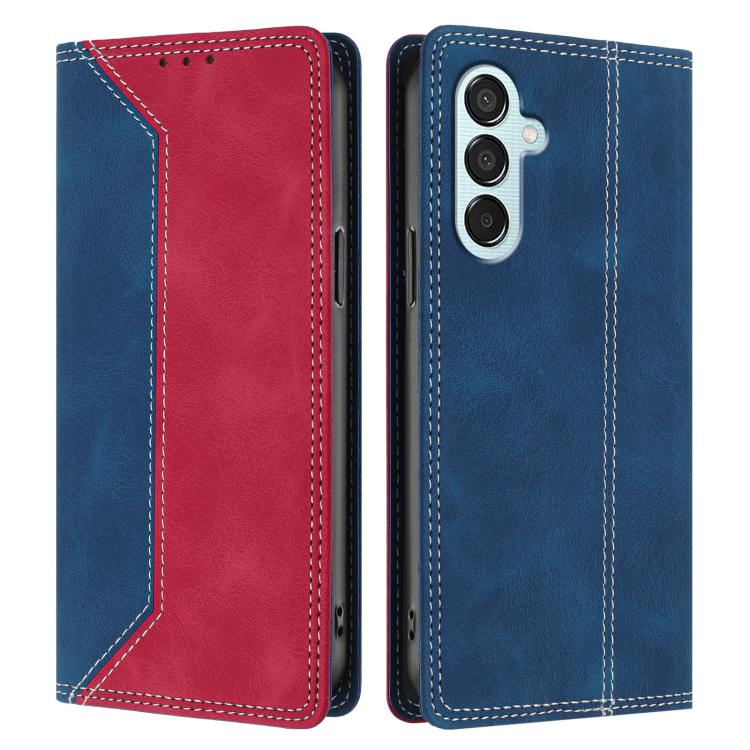 For Galaxy M15 5G Skin Feel Two-tone RFID Blocking Vegan Leather Phone Case