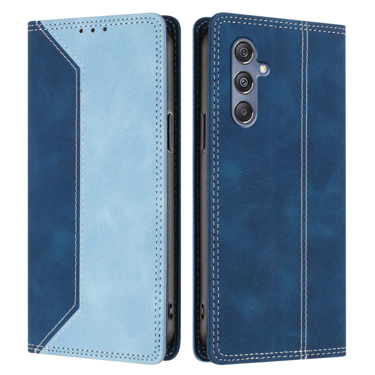 For Galaxy M34 / F34 5G Skin Feel Two-tone RFID Blocking Vegan Leather Phone Case