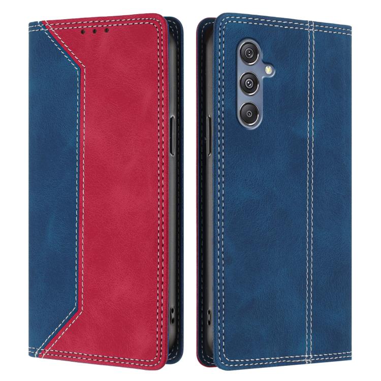 For Galaxy M35 5G Skin Feel Two-tone RFID Blocking Vegan Leather Phone Case