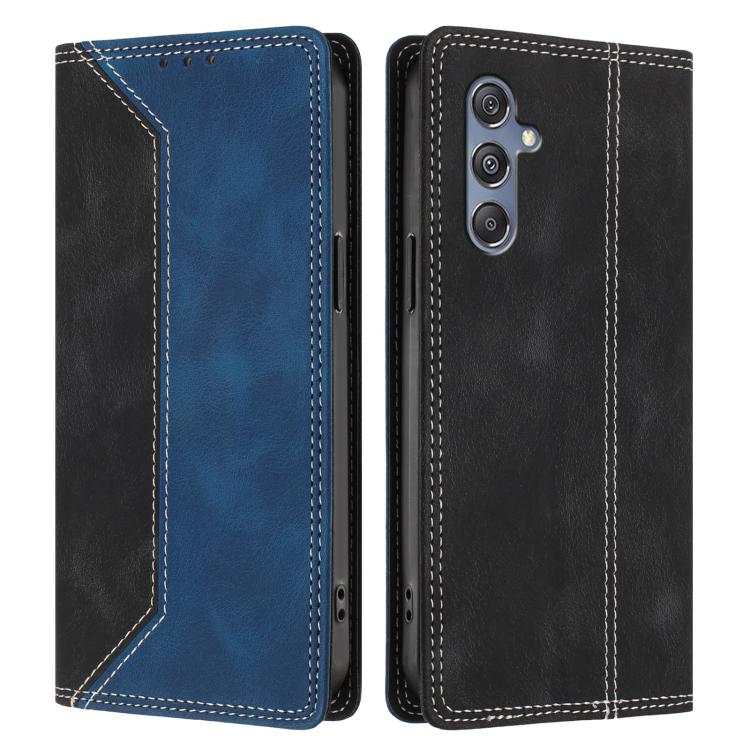 For Galaxy M35 5G Skin Feel Two-tone RFID Blocking Vegan Leather Phone Case
