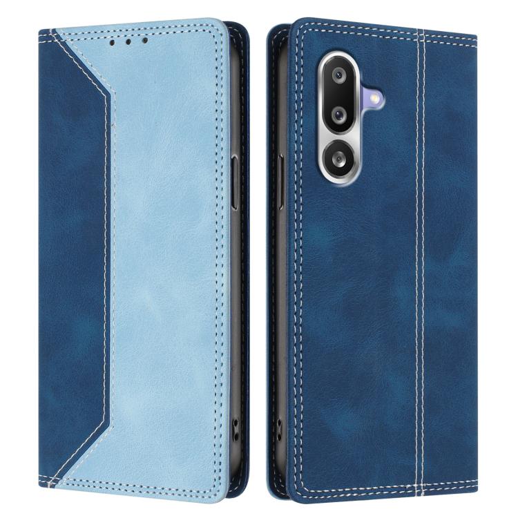 For Galaxy M36 5G Skin Feel Two-tone RFID Blocking Vegan Leather Phone Case