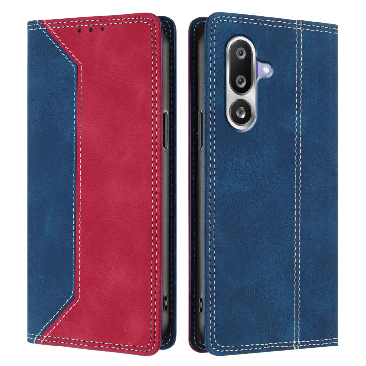 For Galaxy M36 5G Skin Feel Two-tone RFID Blocking Vegan Leather Phone Case