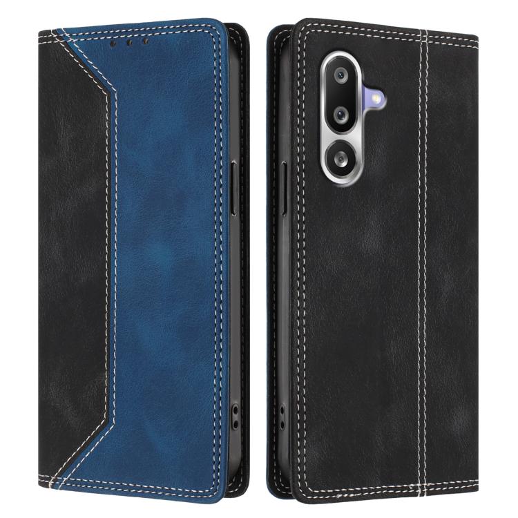 For Galaxy M36 5G Skin Feel Two-tone RFID Blocking Vegan Leather Phone Case