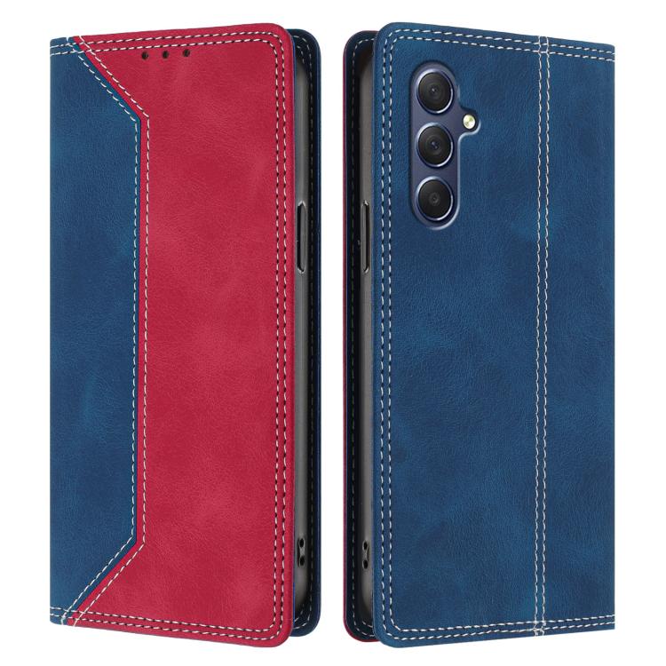 For Galaxy M54 / F54 5G Skin Feel Two-tone RFID Blocking Vegan Leather Phone Case