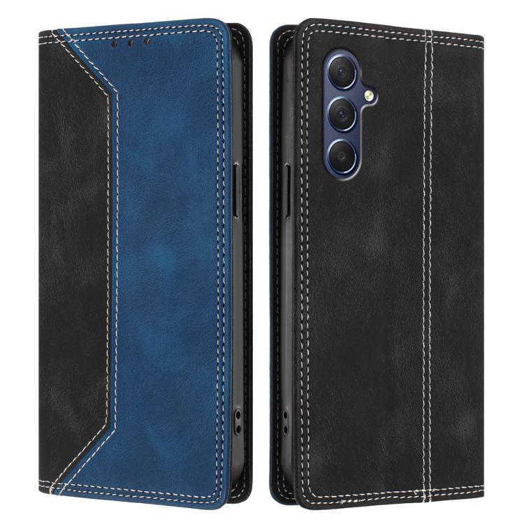 For Galaxy M54 / F54 5G Skin Feel Two-tone RFID Blocking Vegan Leather Phone Case