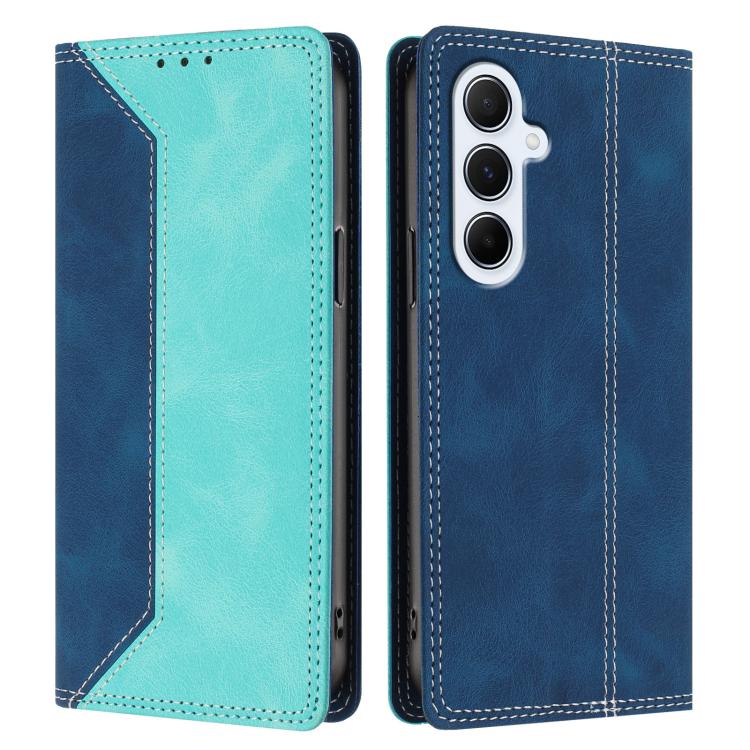 For Galaxy M56 5G Skin Feel Two-tone RFID Blocking Vegan Leather Phone Case