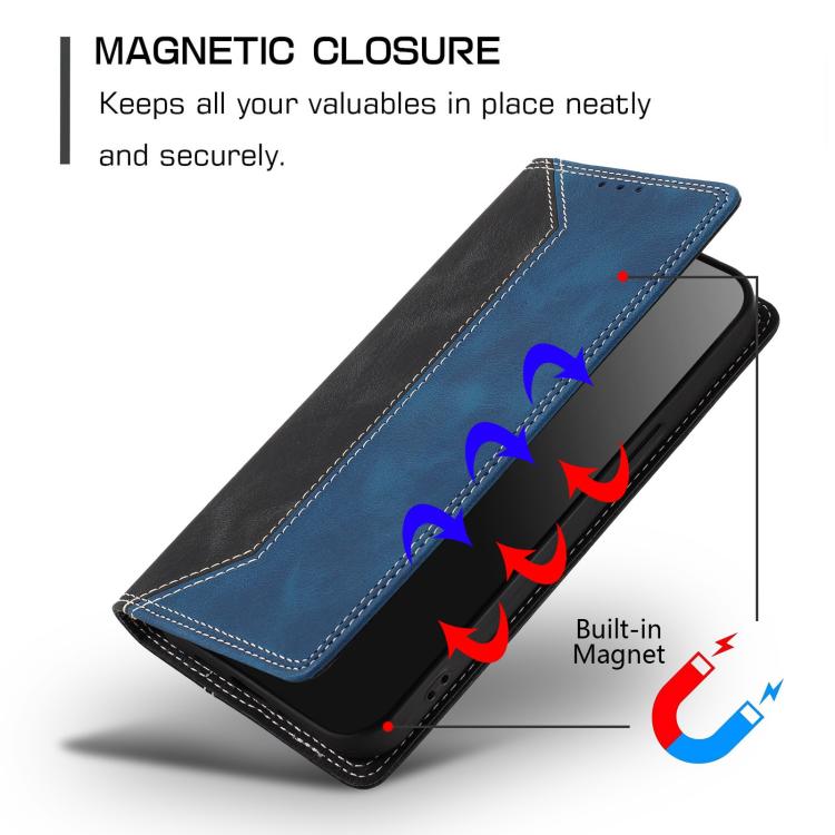 For Galaxy M56 5G Skin Feel Two-tone RFID Blocking Vegan Leather Phone Case