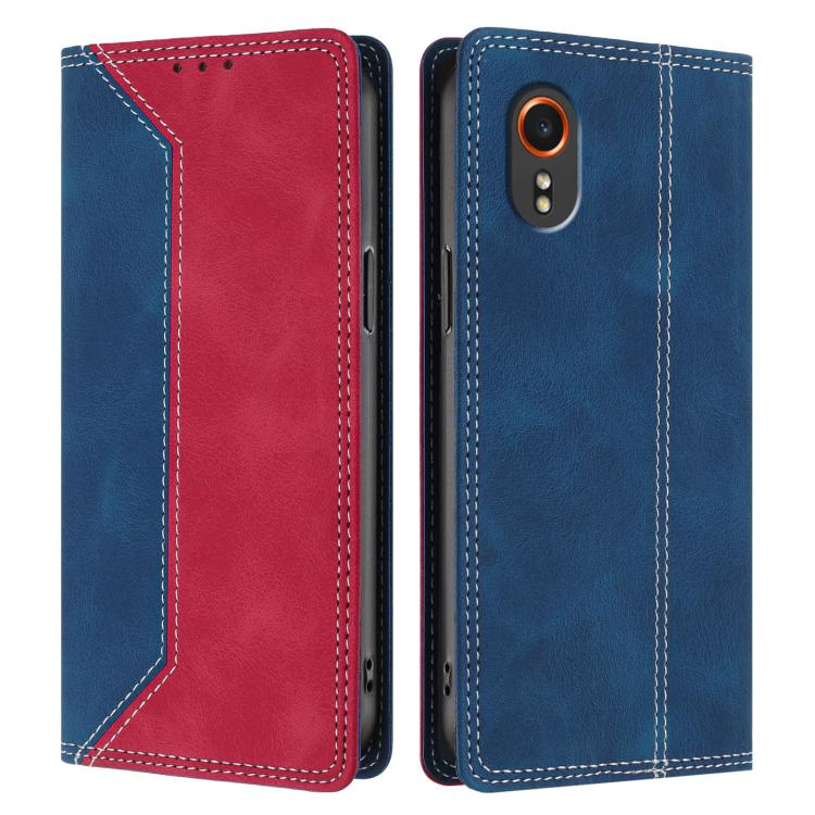 For Galaxy Xcover7 Skin Feel Two-tone RFID Blocking Vegan Leather Phone Case