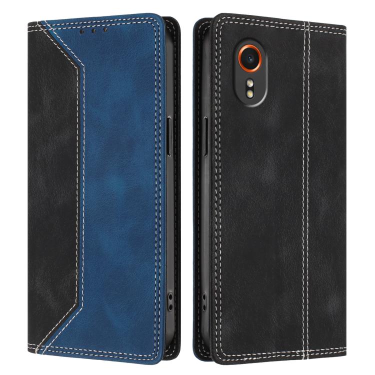 For Galaxy Xcover7 Skin Feel Two-tone RFID Blocking Vegan Leather Phone Case
