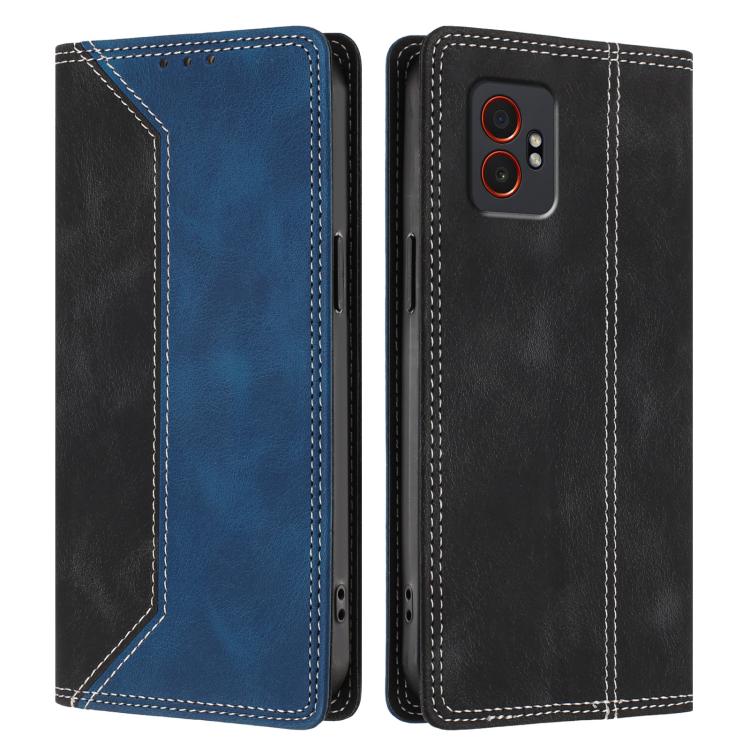 For Galaxy XCover7 Pro Skin Feel Two-tone RFID Blocking Vegan Leather Phone Case