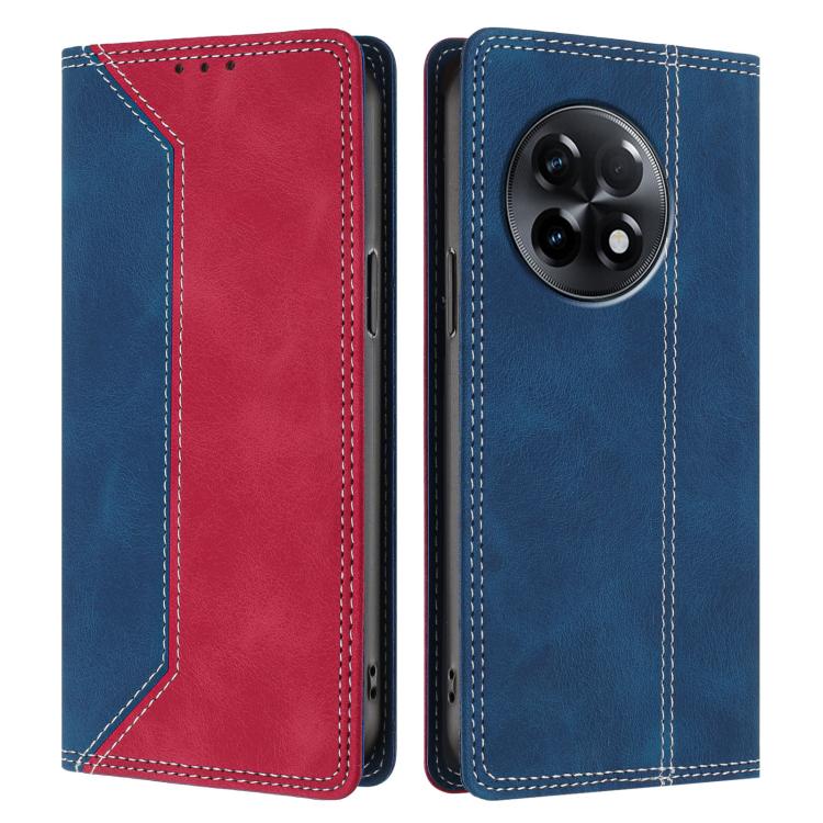 For OnePlus 11R Skin Feel Two-tone RFID Blocking Vegan Leather Phone Case