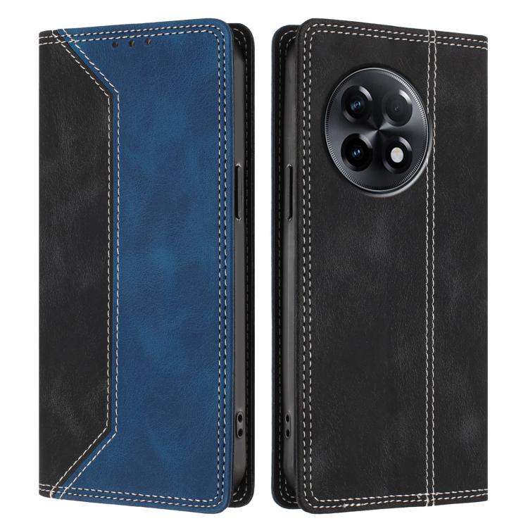 For OnePlus 11R Skin Feel Two-tone RFID Blocking Vegan Leather Phone Case