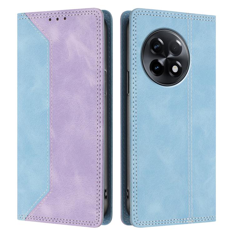 For OnePlus 11R Skin Feel Two-tone RFID Blocking Vegan Leather Phone Case