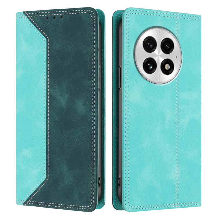 For OnePlus 13 Skin Feel Two-tone RFID Blocking Vegan Leather Phone Case