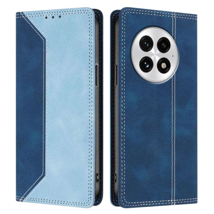 For OnePlus 13 Skin Feel Two-tone RFID Blocking Vegan Leather Phone Case