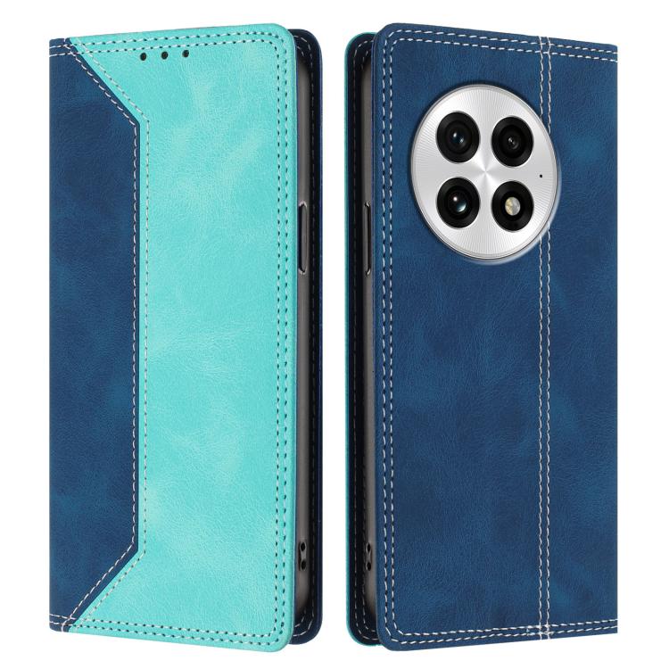 For OnePlus 13 Skin Feel Two-tone RFID Blocking Vegan Leather Phone Case
