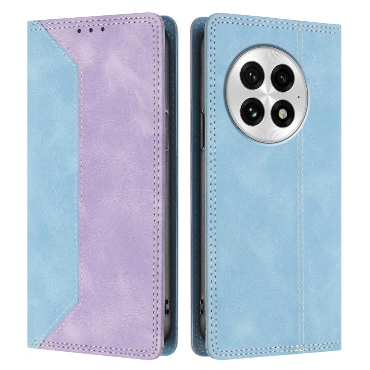 For OnePlus 13 Skin Feel Two-tone RFID Blocking Vegan Leather Phone Case