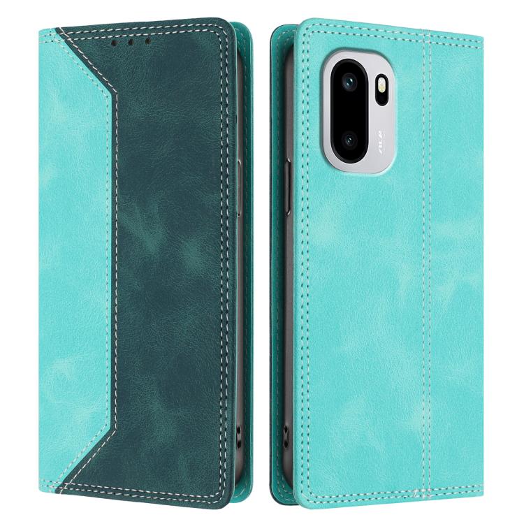 For OnePlus 15R Skin Feel Two-tone RFID Blocking Vegan Leather Phone Case