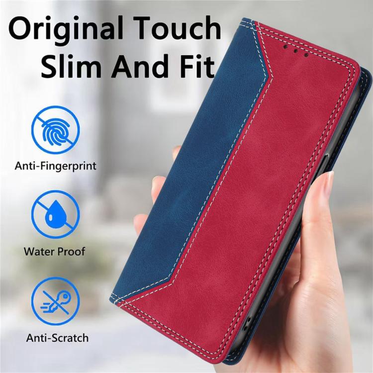 For OnePlus 15R Skin Feel Two-tone RFID Blocking Vegan Leather Phone Case