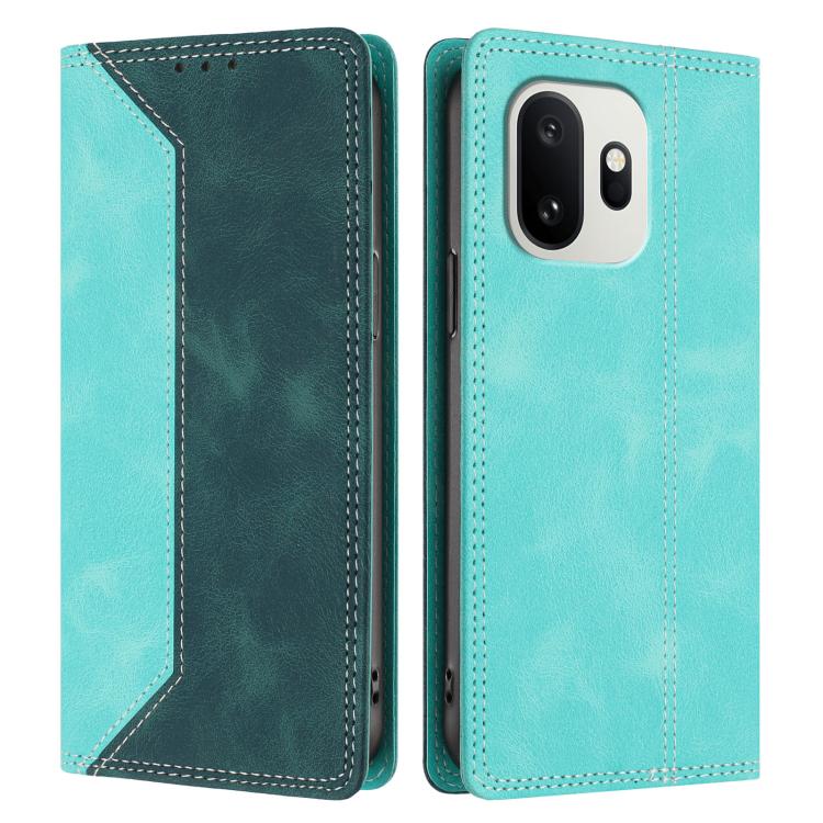 For OnePlus 15T Skin Feel Two-tone RFID Blocking Vegan Leather Phone Case