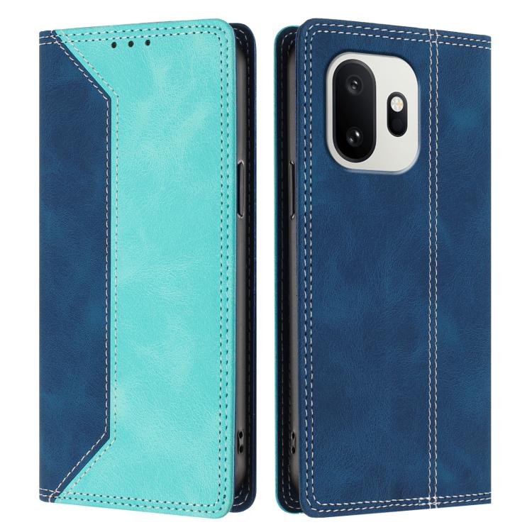 For OnePlus 15T Skin Feel Two-tone RFID Blocking Vegan Leather Phone Case
