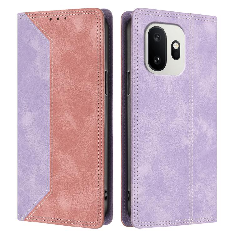 For OnePlus 15T Skin Feel Two-tone RFID Blocking Vegan Leather Phone Case
