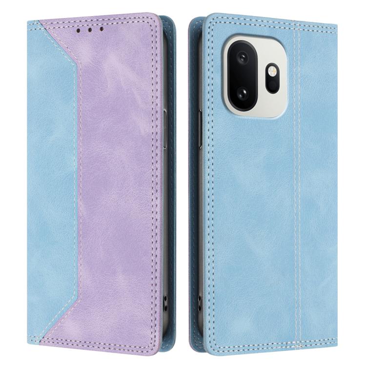 For OnePlus 15T Skin Feel Two-tone RFID Blocking Vegan Leather Phone Case