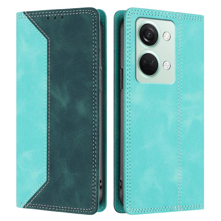 For OnePlus Ace 2V / Nord 3 Skin Feel Two-tone RFID Blocking Vegan Leather Phone Case