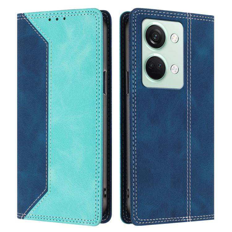 For OnePlus Ace 2V / Nord 3 Skin Feel Two-tone RFID Blocking Vegan Leather Phone Case