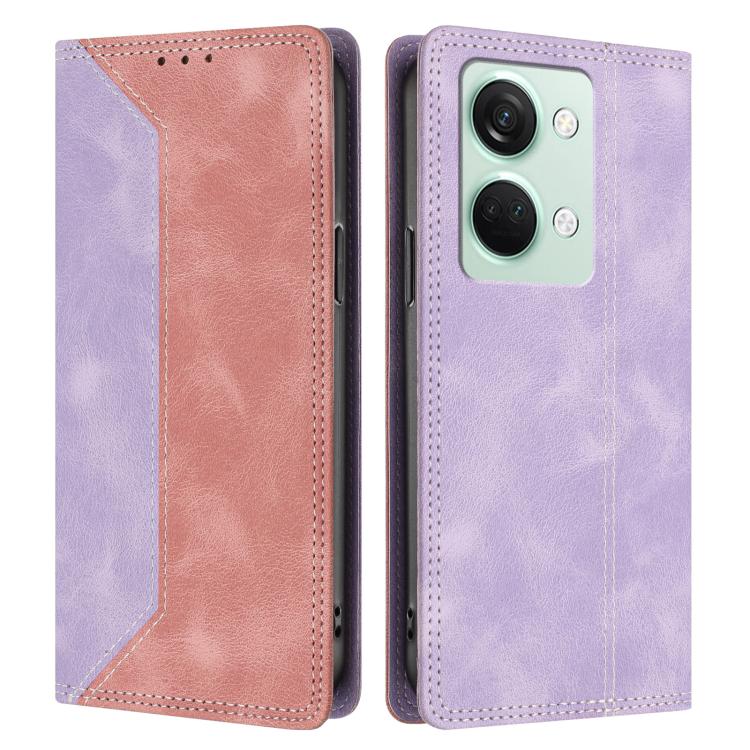 For OnePlus Ace 2V / Nord 3 Skin Feel Two-tone RFID Blocking Vegan Leather Phone Case
