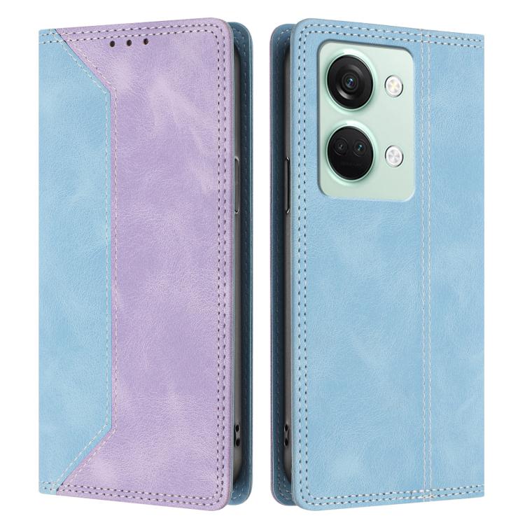 For OnePlus Ace 2V / Nord 3 Skin Feel Two-tone RFID Blocking Vegan Leather Phone Case