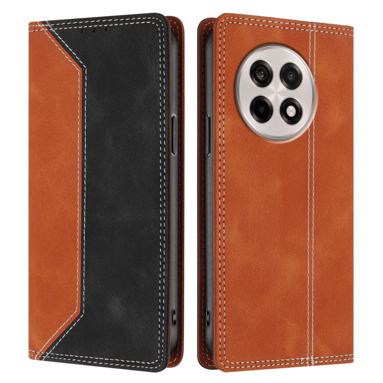 For OnePlus Ace 5 / Ace 5 Pro / 13R 5G Skin Feel Two-tone RFID Blocking Vegan Leather Phone Case