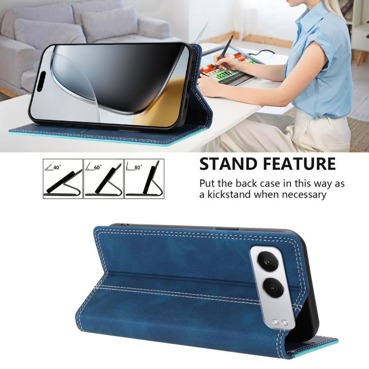 For OnePlus Nord 4 Skin Feel Two-tone RFID Blocking Vegan Leather Phone Case